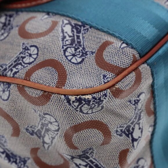 CELINE C Sulky Shoulder Bag PVC Gray Brown gold Auth 92150 - Picture 2 of 16